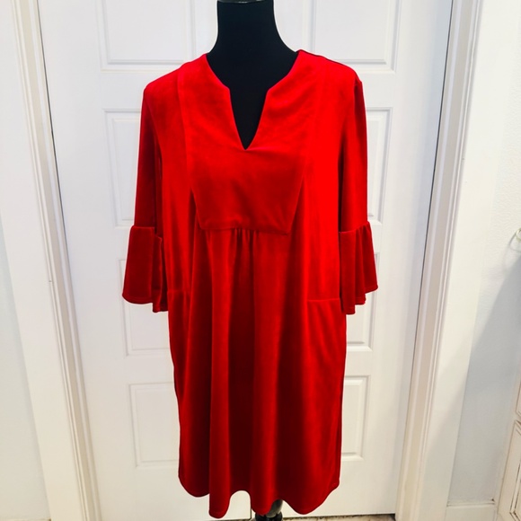 NWT Jude Connally Kerry Dress in Red Velvet- SMALL - Picture 4 of 12